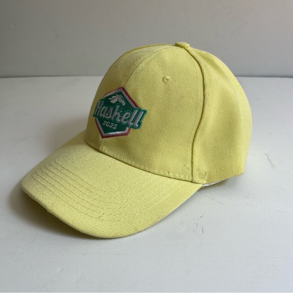 2022 Haskell Souvenir Hat - Pale Yellow with Teal, White, Pink Embroidery - Picture 3 of 6
